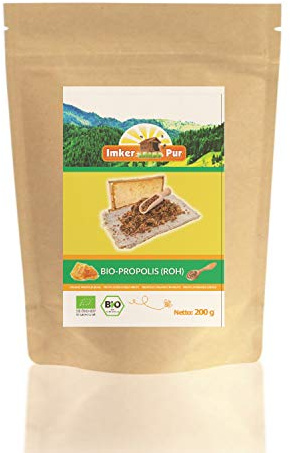 BIO Propolis d'ImkerPur, brute, antibactérienne, sans résidus, provenant directement du rucher (BIO, 200 GR)