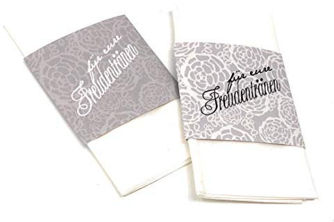 Hochzeit 50 Stk. Banderolen für Freudentränen Kraftpapier