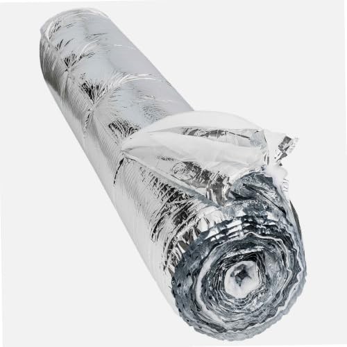 WERKA PRO - 10477 - Isolant métallisé multicouches - 5 Epaisseurs - Epaisseur de 10 mm - Poids 212 g/m2 12m2 : 1.5 x 8 m - Facile à poser et à découper | Polyéthylène, polyester, installation facile, durable, léger, isolation thermique et phonique, 12 m², structure polyvalente