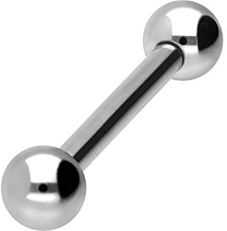 PIERCINGLINE Chirurgenstahl Barbell | 2 KUGELN | Piercing Stab Brust Intim Ohr Zunge | Größen & Farbauswahl