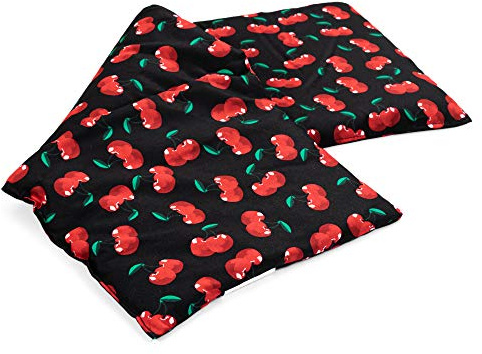 GIRAFFENLAND Bio-Dinkelkissen 20x50cm groß 3-Kammer cherry-black - Wärmekissen, Körnerkissen