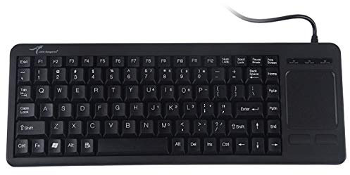 Gaming Keyboard Quiet Ergonomique Interface Prévenir Les Éclaboussures d'eau Gravure Au Laser Caractère d'une Seule Pièce Filaire Clavier Touchpad, Longueur: 1,5 M PS / 2 Compact Keyboard PC