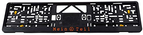 Rammstein Auto-Kennzeichenverstärker Mein Teil schwarz orange, Offizielles Band Merchandise KFZ Nummernschild Halterung