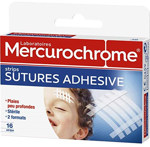 MERCUROCHROME - Pansements De Sutures Adhésifs X16 - le Lot De 3