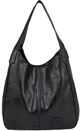 FANDARE Mode Damen-Henkeltaschen Wasserdicht Umhängetaschen Schultertaschen Handtasche PU-Leder Eimer Tasche für Reisen Einkaufen Arbeiten