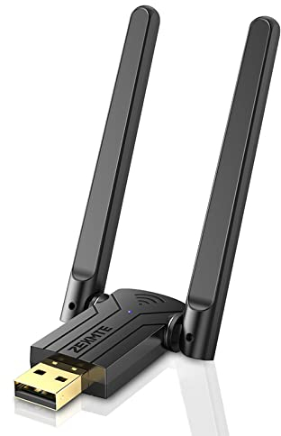 ZEXMTE USB Bluetooth Adapter for PC, 5.1 Long Range USB Bluetooth Adapter, 150M Dual Antenna Dongle for PC, Laptop, Printer, Keyboard, Mouse, Headset, Windows 10/11, Plug & Play