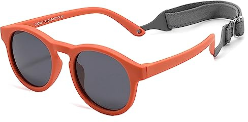 Cysocool, occhiali da sole polarizzati per neonati con cinturino, 0-36 mesi, occhiali anti UV 400 per neonati e bambini, protezione solare per bambini e ragazzi, montatura flessibile infrangibile