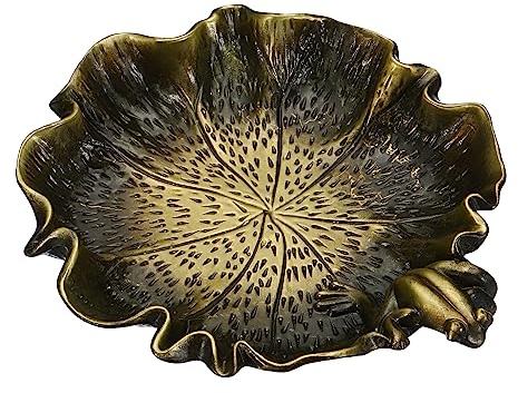 PATIKIL Ink Dish Plate for Chinese Calligraphy Writing, Copper Ink Holder Rest Ink, Water Brush Pen Holder for Stone Traditional Beginners Japanese Practice Painting, Yellow