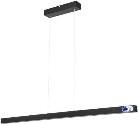 alfalux Hängelampe Hängeleuchte - Deckenlampe aus Holz - Pendelleuchte - LED Lampe - Dimmbar - Warmweiß DIMLED110KB-3K-SCHWARZ 110 cm Warmweißes Licht Schwarz