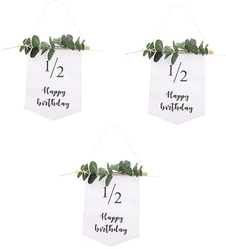 Abaodam 3sätze Geburtstag Banner Deko Halbjährliche Geburtstagsfeier Dekoration Wimpelkette Für Jungen Charmante Partygestaltung Für Monate Auffällige Und Liebevolle Hängedekoration
