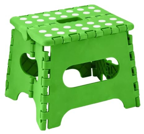Small Folding Step Stool Small Kitchen Step Tool for Kids Adults Lightweight Space Saving Easy Folding Stool Portable Foot Stool (Green)