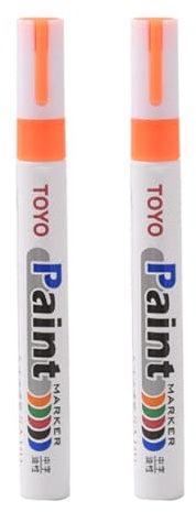 Worparsen 2 pennarelli permanenti impermeabili per pneumatici di auto, veicoli, moto, colore arancione