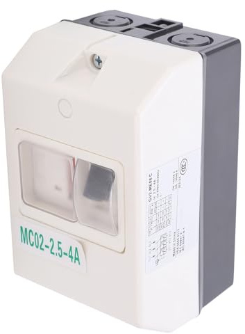 Disjoncteur de Moteur électrique IP55 MC02-2.5-4A, Interrupteur de Protection de Moteur étanche, Disjoncteur de Moteur avec Coque ABS