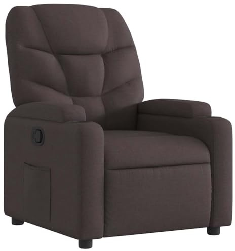 vidaXL Reclinerfåtölj mörkbrun tyg