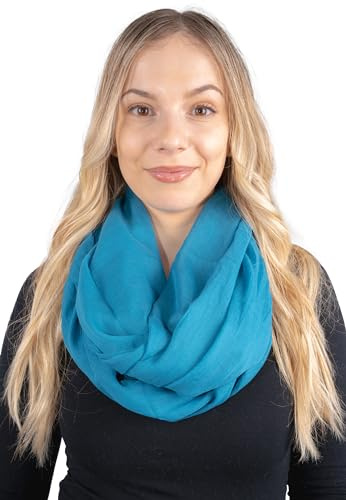 Lolus Weicher und leichter Damen Loop Schal Uni Farben Rundschal Ganzjahres Schal Schlauchschal Accessoires - Carina