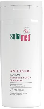 SEBAMED Anti-Aging Lotion, Bodylotion mit Q10, für Männer und Frauen, hilft gegen Juckreiz, vor Austrocknung und gegen Alterung vorzubeugen, schnell einziehende Körpercreme, für trockene Haut 200 ml