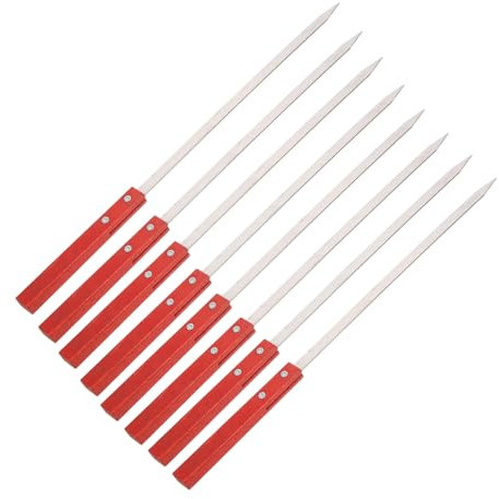 Mipcase Brochettes à Barbecue En Acier Inoxydable Avec Manche En Bois Pour Grillades En Extérieur, Lot De 8 Pièces 40 Cm, Réutilisables Et Résistantes à La Déformation, Pour Pique- Et Camping