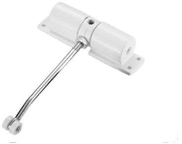 Spring Door Closer,Safety Automatic Door Closer,Adjustable Door Spring Closer Door Stopper for Commercial & Home Use,Quiet Auto Door Closing with Adjusting Rod and Screws(White)