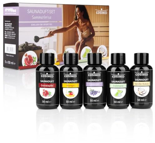 Sport-Tec Saunaduft-Set: 5 Flaschen à 50 ml, Made in Germany, Saunaaufguss