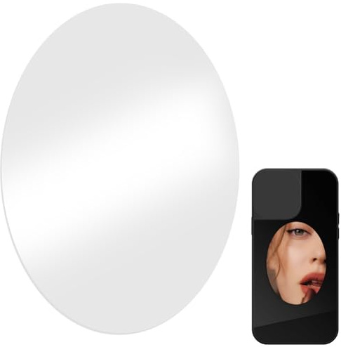 SUNNYCLUE 1 caja de 4 pegatinas para Espejo de Maquillaje Ovaladas de Cristal para Teléfono Plateadas Minipegatinas de Maquillaje para Smartphone Fundas Básicas Accesorios Traseros para Exteriores par