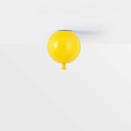 AoLa Kinderzimmer Deckenleuchte Ballon, Bunte Ballon Deckenlampe mit Schalter lnnen Jungen Mädchen Zimmer Dekorativer Kronleuchter E27 Kugel mit Acryl Lampenschirm Ballonlampe,Gelb,35CM