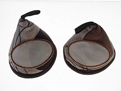 COPPIA PRESINE ROTONDE A CAPPUCCIO DA CUCINA FANTASIA RIGHE E CERCHI CON AIDA