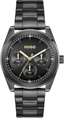 Hugo Analoge Multifunktions-Quarzuhr für Herren Kollektion #Bright Sport mit Edelstahl- oder Lederarmband