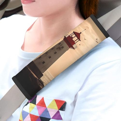 QMNSEHF 2 cuscinetti universali per cinture di sicurezza auto, copertura per cintura di sicurezza per fari e gabbiani, imbottiture per cinture di sicurezza, accessori per interni dell'auto