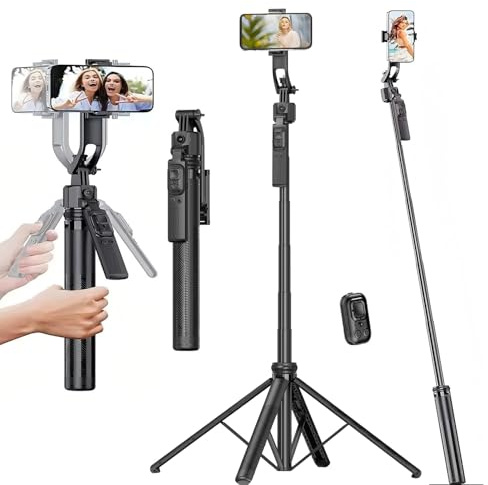 Auto Face Tracking Tripod for iPhone/Android ，71 Mobile Phone Stand with Wireless Remote,Phone Selfie Stick for Smartphone,iPhone Tripod Stand for Filming Video Vlog Recording