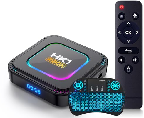 TV Box Android 13.0, Decoder 8K HDR+, con Processore RK3528 Quad-Core 64Bit Cortex-A53, Box Android per Dual WiFi + Bluetooth 5.0 DLNA, con Mini Tastiera,4gb+64gb