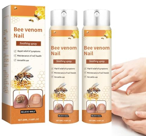 Cvreoz Bienengift Nagel-Reparatur Spray, 2 Stück Propolis Nagelserum Mit Schnell Einziehender Formel Und Hydratisierung,Cvreoz Bienengift Spray,Nagelwachstums- Und Reparaturserum,Für Finger & Zehen