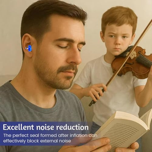 Innovadores tapones inflables para los oídos, ultra cómodos, reutilizables, reductores de ruido, protección auditiva flexible, silicona impermeable para dormir, enfoque profundo, viajes y sensibilidad