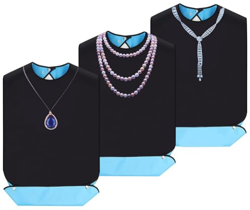 Flaroey Lot de 3 bavoirs lavables pour adultes avec récupérateur de miettes et protections imperméables pour adultes