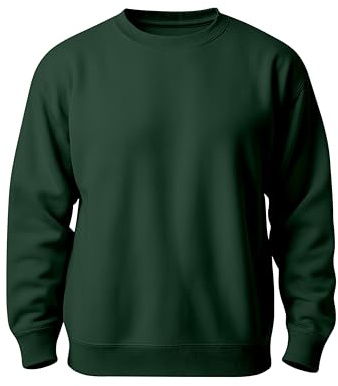 Love My Fashions Mens Sweatshirts Crew Neck And Long Sleeve Plain Sweater Fleece Jumper for Men Uk Bottle Green