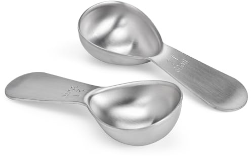 Doosu Coffee Scoop Ground Coffee, 18/8 Stainless Steel, 2Tbsp Set of 2 | Food Grade Small Metal Measuring Spoon, 2Tablespoon with Short Handle, for Beans, Tea, Protein Powder, Espresso (30ml)
