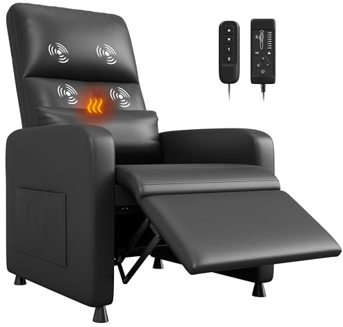 GarveeHome Elektrisk TV-fåtölj, relaxstol, relaxstol, massagestol med värmefunktion, justerbar TV-stol med fotstöd, enkel soffa för vardagsrum, sovrum, kontor