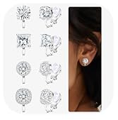 CASSIECA 4 Paires Boucles d'Oreilles Clip Femme Faux Piercing Oreille
