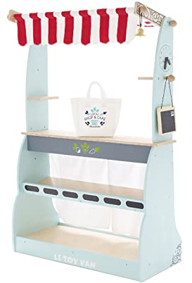 Le Toy Van – Honeybake Laden und Kaffeestand-Rollenspiel aus Holz für Kinder | Café oder Supermarkt-Rollenspiel Laden