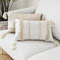 Boho Fodera per cuscino Cuscino trapuntato Nappa tessuta Cuscino decorativo per divano Divano Camera da letto Soggiorno Giallo chiaro Beige 12X20'' 1PC