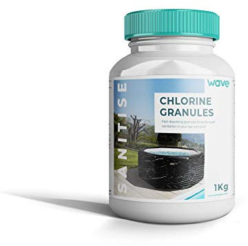 Wave Hot Tub Chemicals | Chlorine Granules For Hot Tubs And Swimming Pools | Powerful Sanitiser for Clean, Clear, and Safe Hot Tub Water | 1kg