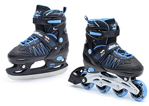 SMJ sport Kinder 2IN1 Inlineskates Schlittschuhe Verstellbar Inliner ABEC7 Jack