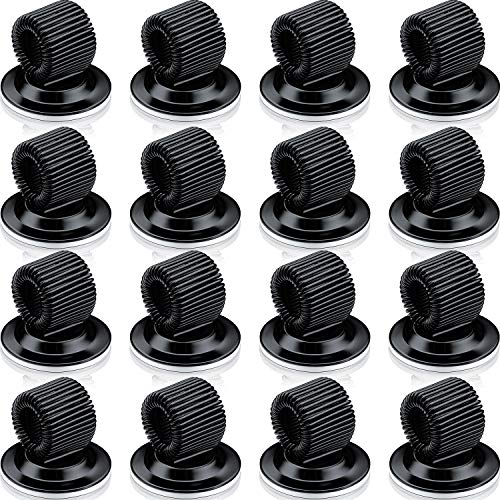 Outus Stifthalter Selbstklebend Stiftschlaufe Clips Stifthalter Organizer mit Einstellbarer Federschlaufe für Kühlschrank Whiteboard Board Löschen und Bulletin Board (Schwarz, 16 Stück)