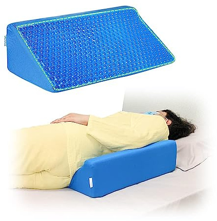 NEPPT Keilkissen für Schlafbett, Gelkeile, Körperpositionierer, 30 Grad Neigung, Keilkissen für Erwachsene, Rückenschmerzen, Bettwunden, erhöhte Beine, Nackenrolle (Blau-Gel)