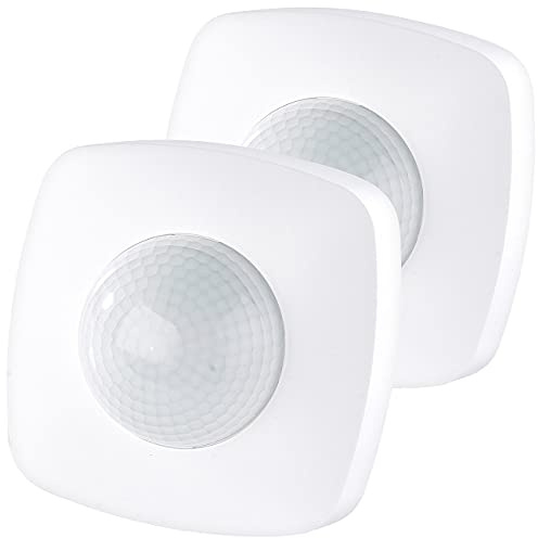 revolt Präsenzmelder: 2er-Set automatische Lichtschalter mit PIR-Präsenz-Sensor (Bewegunsmelder, Bewegungsensor, Zeitschaltuhr mit Dämmerungsschalter)