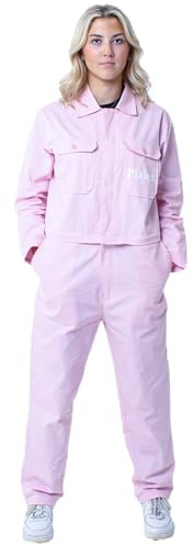 Pixies Pink Boiler Suits for Women, Gardening and Painting Ladies Overalls, Womens Work Overalls with Unique Waist Zip Feature