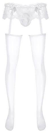 Alvivi Herrleggings, nylonstrumpbyxor, spets, strumpbyxor, män, strumpbyxor, underkläder, underkläder, Aa vit, one size
