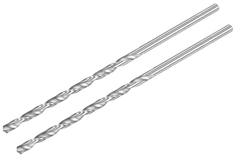 sourcing map HSS(High Speed Steel) Extra Long Twist Drill Bits, 5.2mm Drill Diameter 160mm Length 2 Pcs