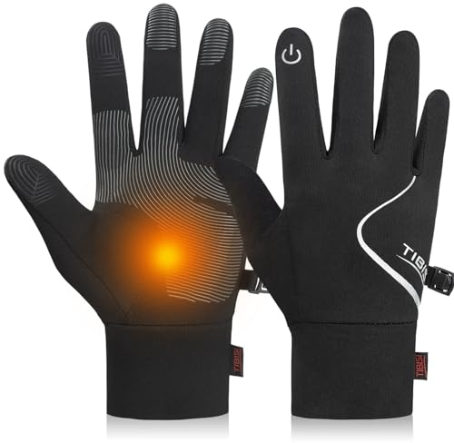 PULIOU Handschuhe Kinder Reithandschuhe Winter Warme Fahrradhandschuhe Anti-Rutsch Winddicht Leichte Touchscreen Wasserdicht Laufhandschuhe für Jungen Mädchen 4-12 Jahre, TM11-L(8-10Jahre)