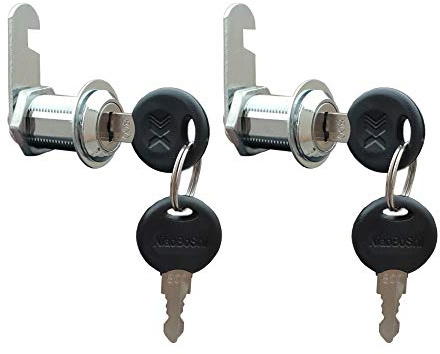 VictorsHome kamlås för skåpslåda – 30 mm (1-1/8 tum) cylinderlängd, passar för 7/8 tum max. Paneltjocklek, kromfinish, Keyed Alike 2 st