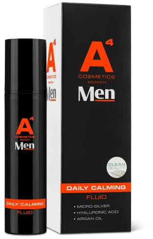 A4 Men - Daily Calming Fluid | Leichtes, schnell einziehendes Fluid für Männerhaut | Creme Hautberuhigend nach Rasur | auch für ölige und Mischhaut | antibakteriell (50ml)